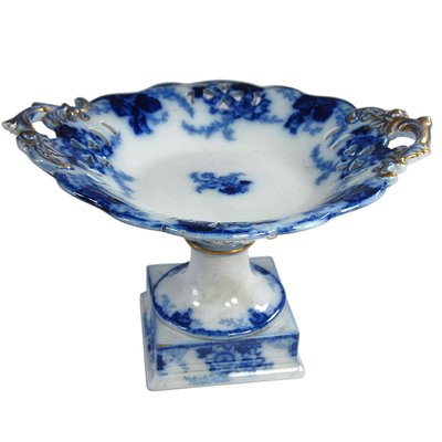 Antique White & Blue Centerpiece, 19th Century-GIW-988009