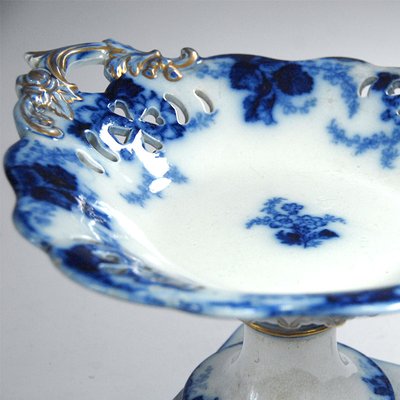 Antique White & Blue Centerpiece, 19th Century-GIW-988009