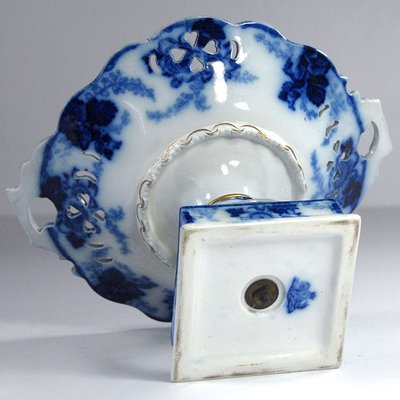 Antique White & Blue Centerpiece, 19th Century-GIW-988009