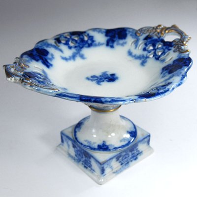 Antique White & Blue Centerpiece, 19th Century-GIW-988009