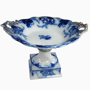 Antique White & Blue Centerpiece, 19th Century-GIW-988009