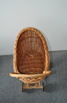 Antique Wicker Toy Pram-OXJ-585868