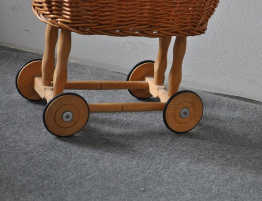 Antique Wicker Toy Pram-OXJ-585868