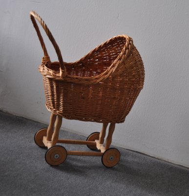 Antique Wicker Toy Pram-OXJ-585868