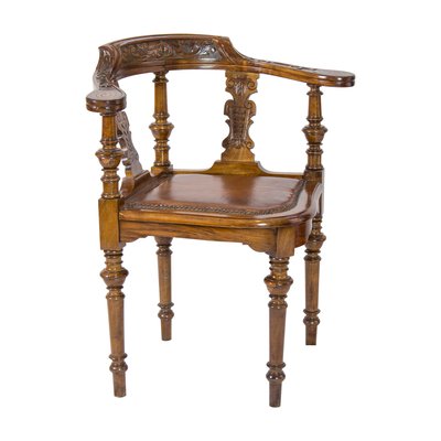 Antique Wilhelminian Corner Chair in Walnut-WFJ-1398165