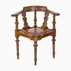 Antique Wilhelminian Corner Chair in Walnut-WFJ-1398165