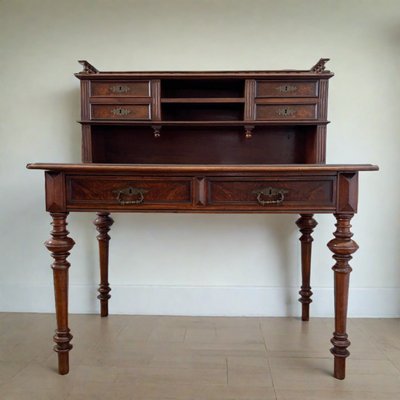 Antique Wilhelminian Style Walnut Desk-ALF-2033599