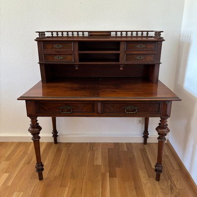 Antique Wilhelminian Style Walnut Desk-ALF-2033599