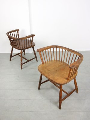 Antique Windsor Chairs with Low Back, Set of 2-HGJ-1318632