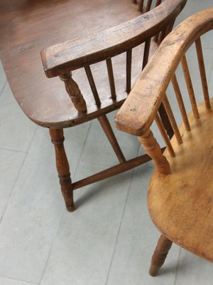 Antique Windsor Chairs with Low Back, Set of 2-HGJ-1318632