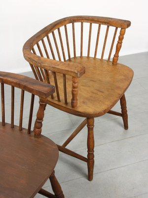 Antique Windsor Chairs with Low Back, Set of 2-HGJ-1318632