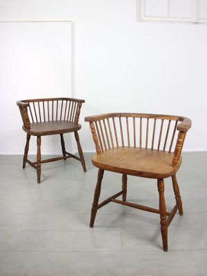 Antique Windsor Chairs with Low Back, Set of 2-HGJ-1318632