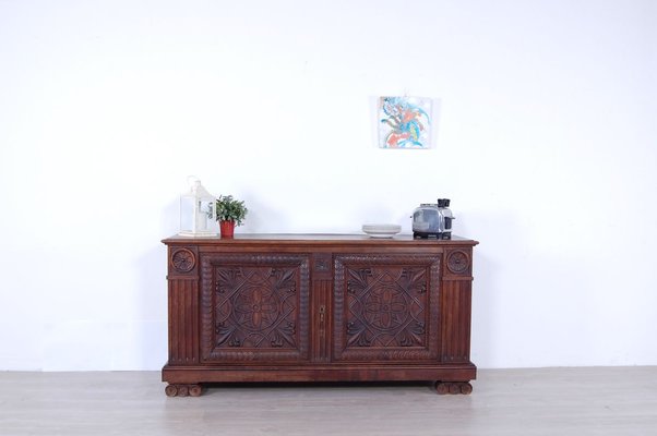 Antique Wood Chest of Drawers with Mirror, 1900s-XSG-695917