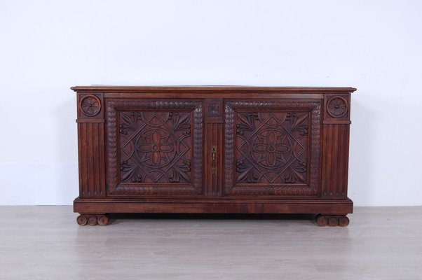 Antique Wood Chest of Drawers with Mirror, 1900s-XSG-695917