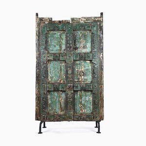 Antique Wood Door on Steel Base-NQ-624709