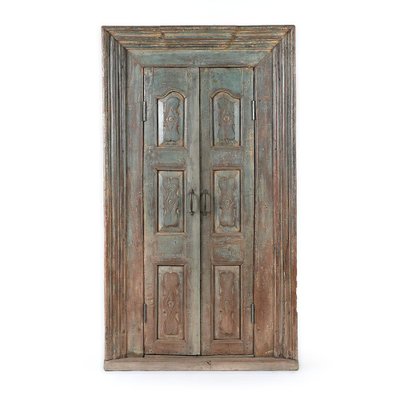 Antique Wood Door with Mirror-NQ-624779