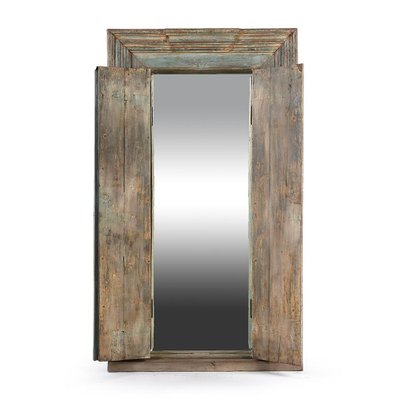 Antique Wood Door with Mirror-NQ-624779