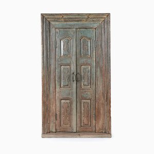 Antique Wood Door with Mirror-NQ-624779