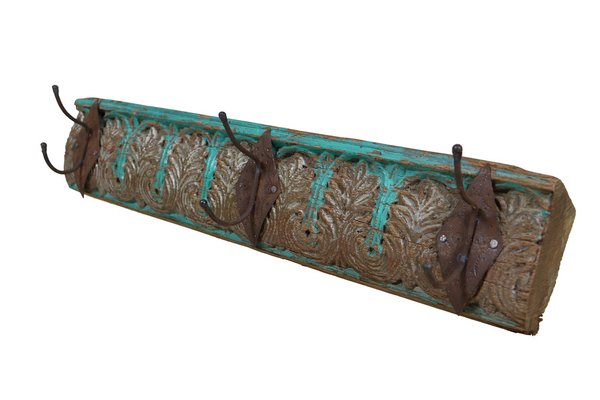 Antique Wood Handcarved Wall Coat Rack, 1890s-UZN-1804124