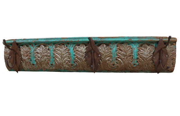 Antique Wood Handcarved Wall Coat Rack, 1890s-UZN-1804124