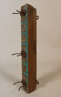 Antique Wood Handcarved Wall Coat Rack, 1890s-UZN-1804124