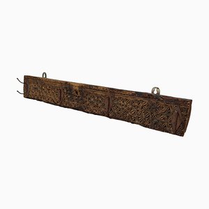 Antique Wood Handcarved Wall Coat Rack, 1890s-UZN-1804119