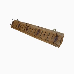 Antique Wood Handcarved Wall Coat Rack, 1890s-UZN-1804121