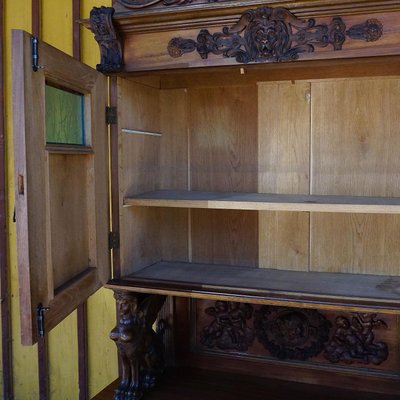 Antique Wooden Carved Cupboard with Several Carvings-KJP-1149265