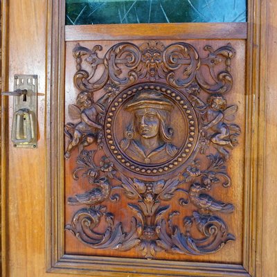 Antique Wooden Carved Cupboard with Several Carvings-KJP-1149265