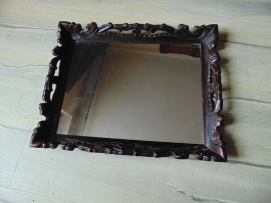 Antique Wooden Carved Tray with Mirror-CAQ-1275930