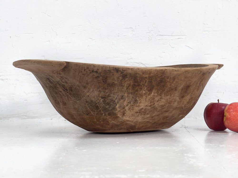 Antique Wooden Flour Kneading Bowl, 1900