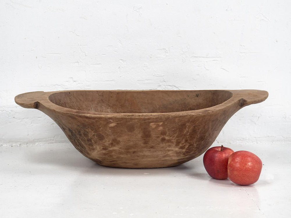 Antique Wooden Flour Kneading Bowl, 1900