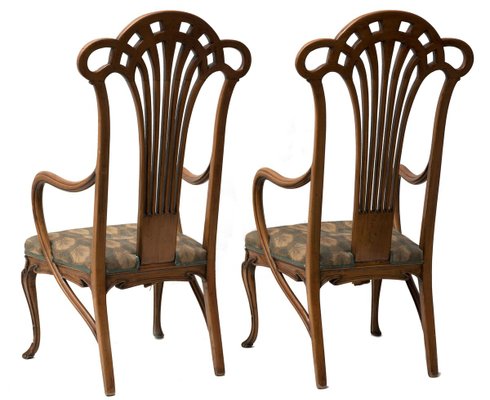 Antique Wooden Liberty Armchairs, Set of 2-ZCI-751976