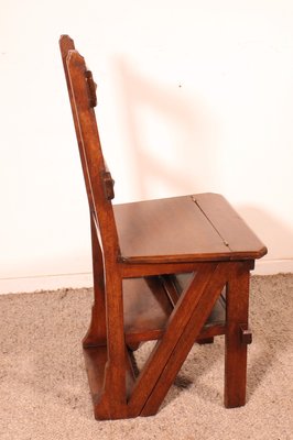 Antique Wooden Library Stepladder-HPU-2035055