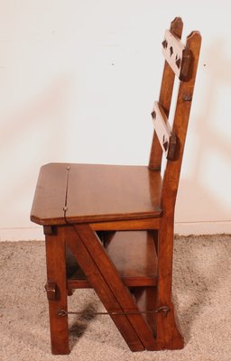 Antique Wooden Library Stepladder-HPU-2035055