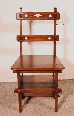 Antique Wooden Library Stepladder-HPU-2035055