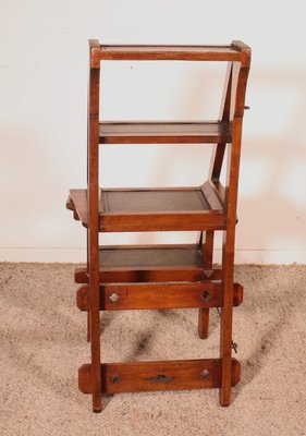 Antique Wooden Library Stepladder-HPU-2035055