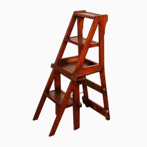 Antique Wooden Library Stepladder-HPU-2035055