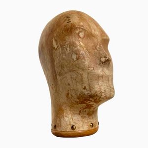 Antique Wooden Milliners Head, 1900s-WZZ-1359282