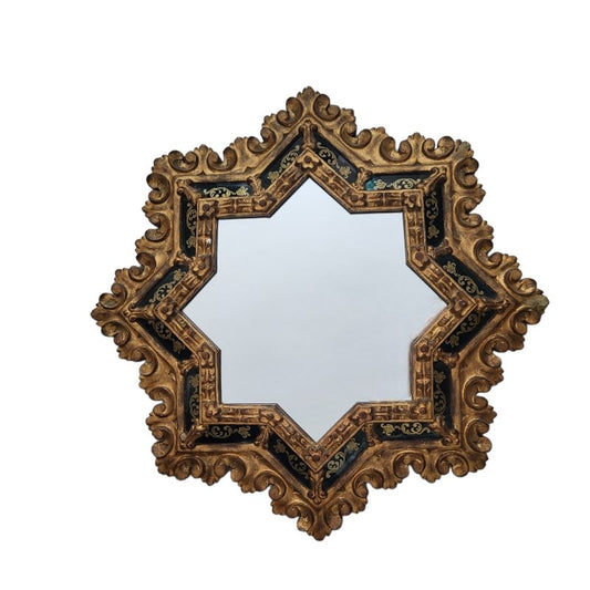 Antique Wooden Mirror in Star Shape