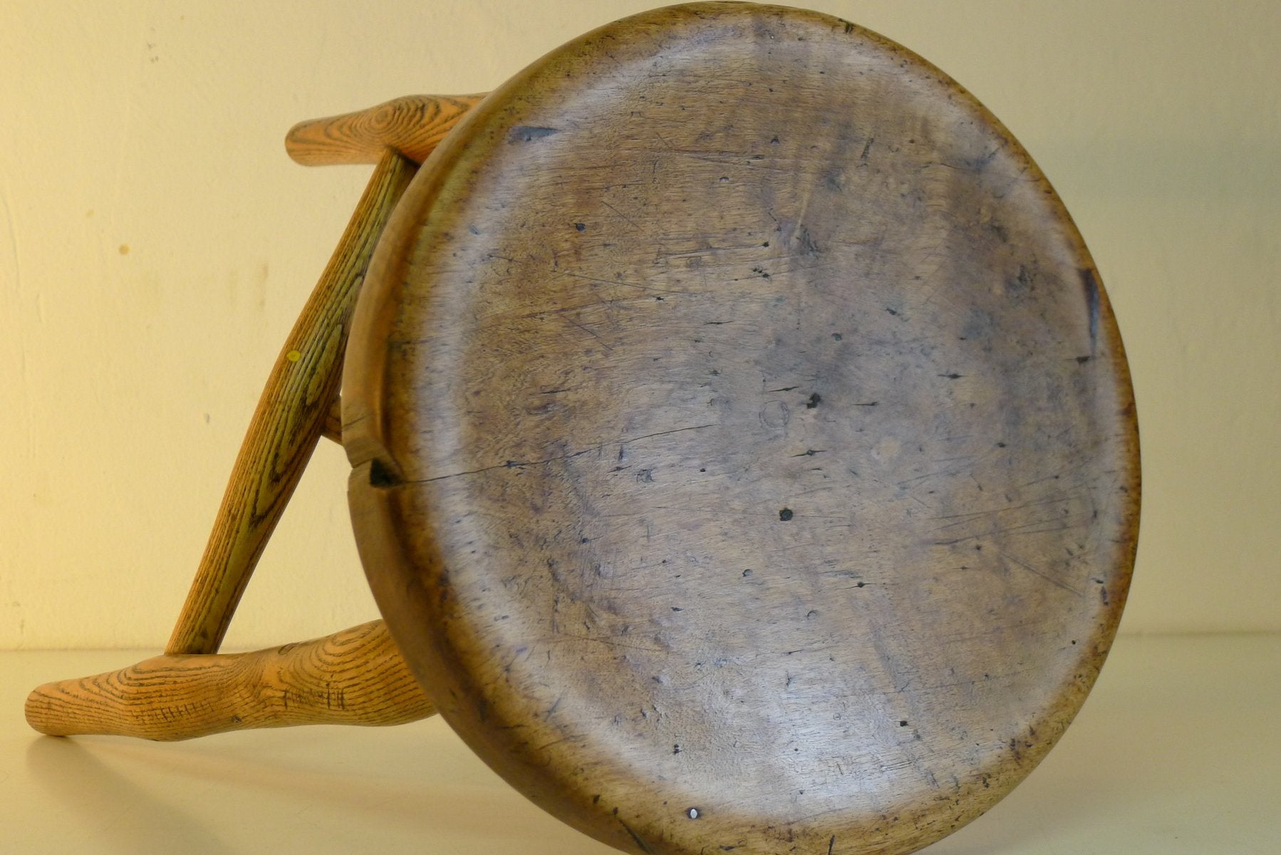 Antique Workshop Stool in Ash and Maple