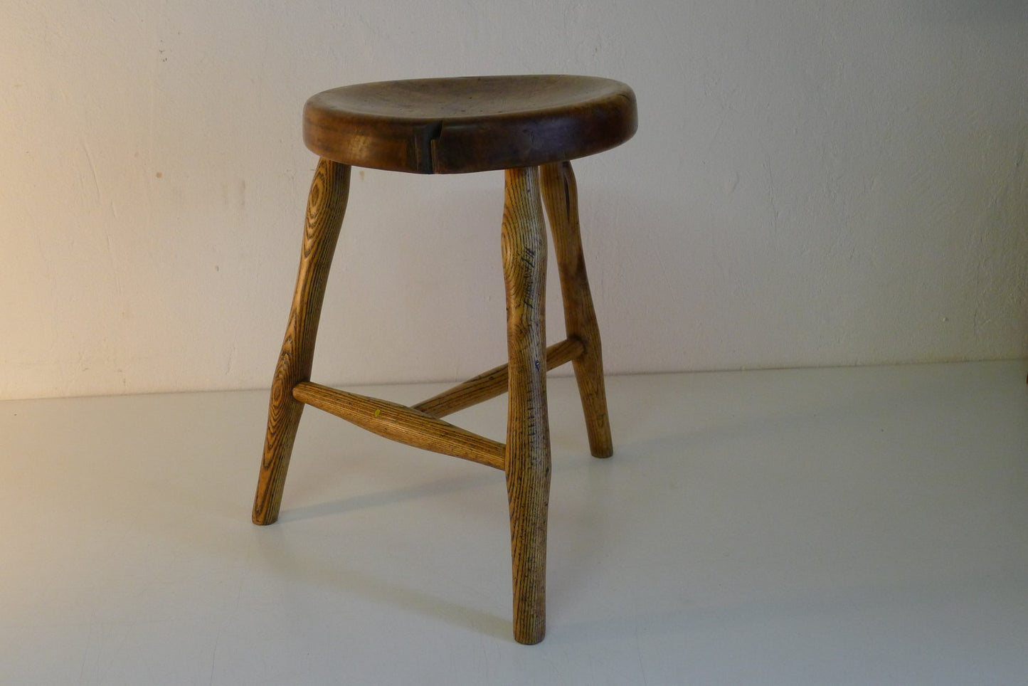 Antique Workshop Stool in Ash and Maple