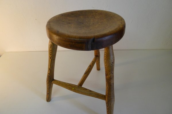 Antique Workshop Stool in Ash and Maple-VRE-832644