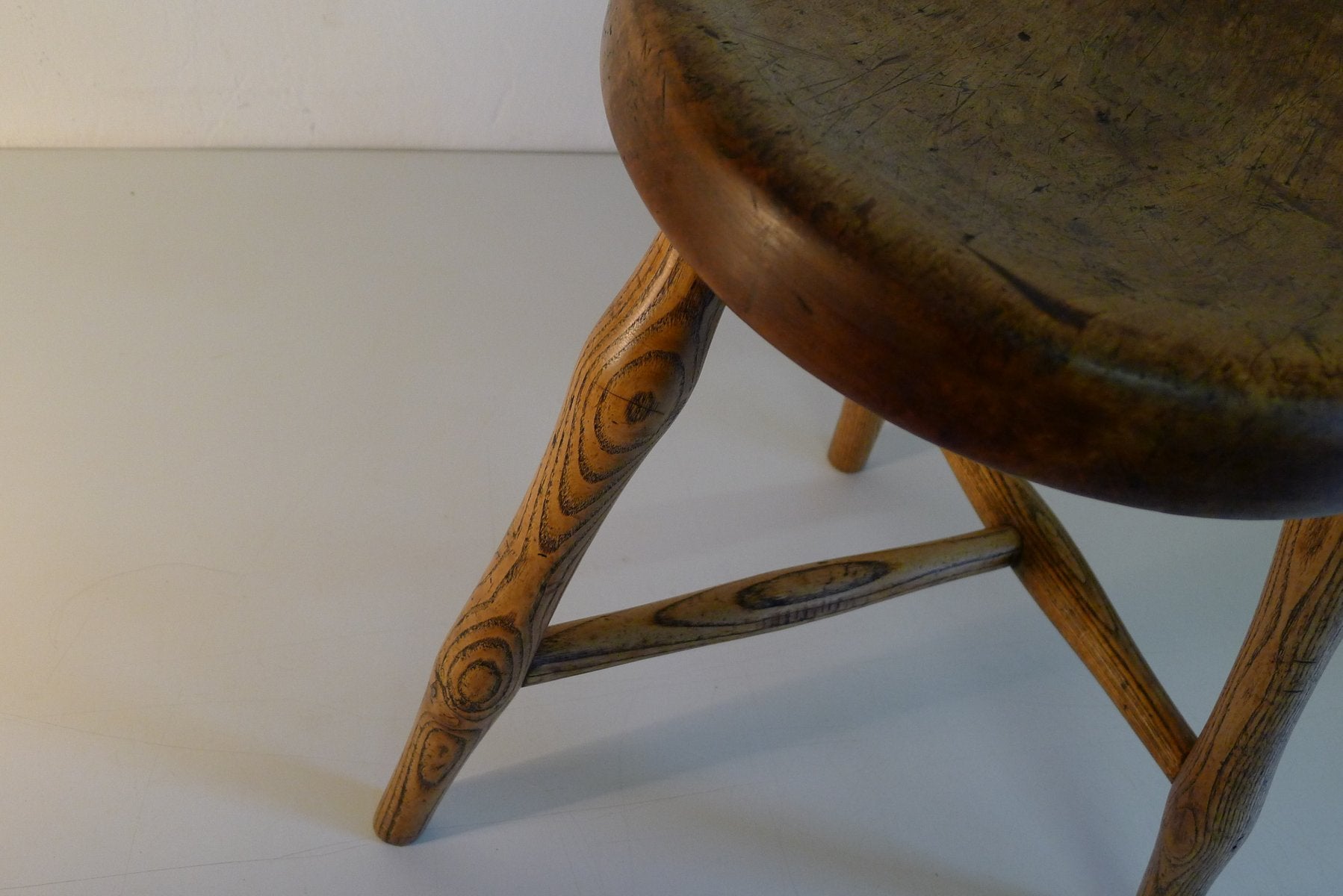 Antique Workshop Stool in Ash and Maple