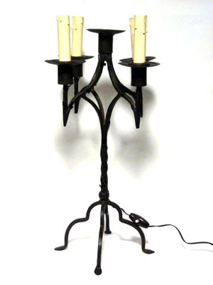 Antique Wrought Iron Candle Holder Table Lamp-GKB-841374