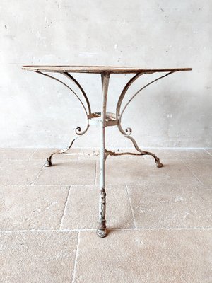 Antique Wrought Iron Garden Table, 1890s-TDA-1822854