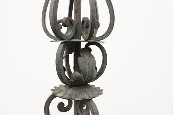 Antique Wrought Iron Ground Lamp, 1890s-IJR-1426134