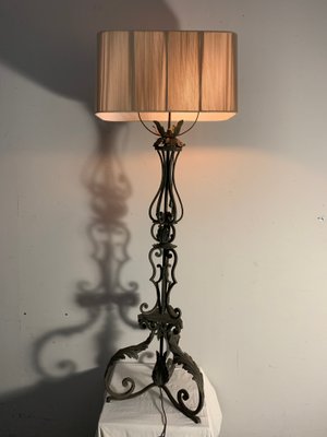 Antique Wrought Iron Ground Lamp, 1890s-IJR-1426134