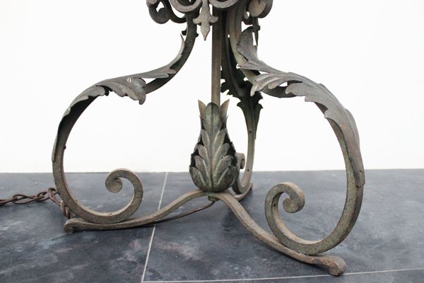 Antique Wrought Iron Ground Lamp, 1890s-IJR-1426134