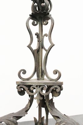 Antique Wrought Iron Ground Lamp, 1890s-IJR-1426134